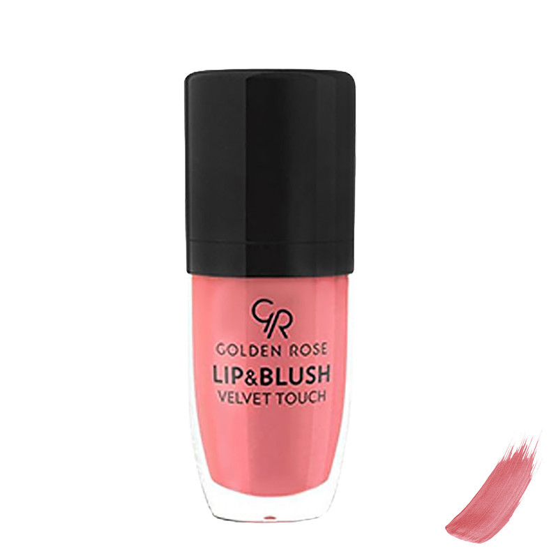 رژلب و رژ گونه مایع گلدن رز مدل Velvet Touch شماره 04