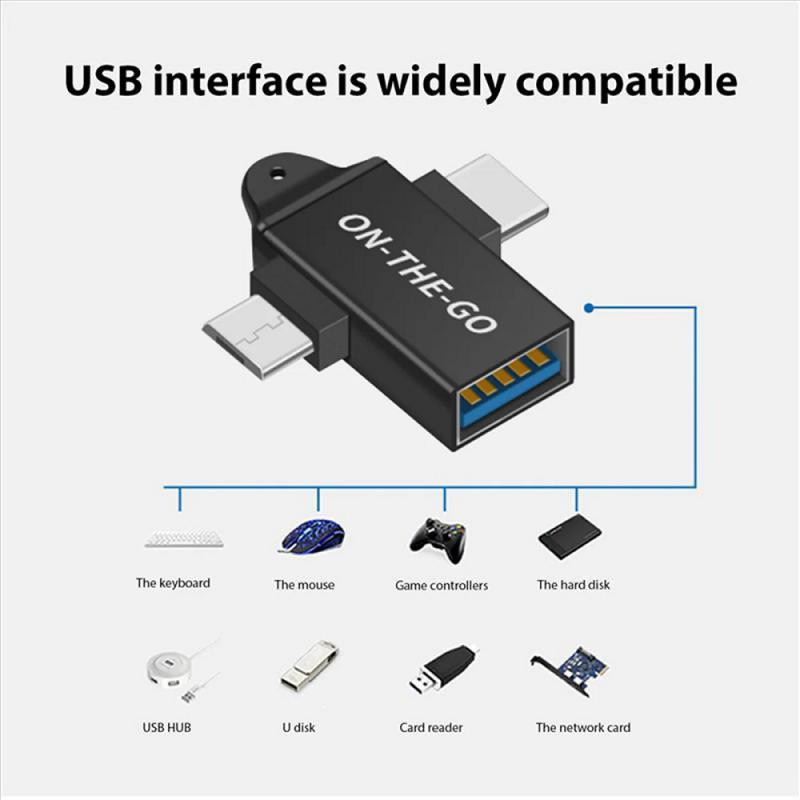 مبدل OTG به USB-C و microUSB مدل On The Go