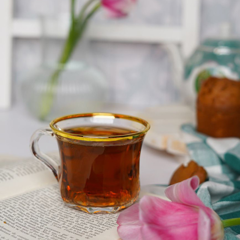 فنجان بلینک مکس مدل لانتانا لب طلایی کد 60 بسته 6 عددی