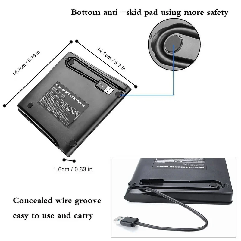 قاب تبدیل درایو DVD اینترنال به اکسترنال مدل 12.7