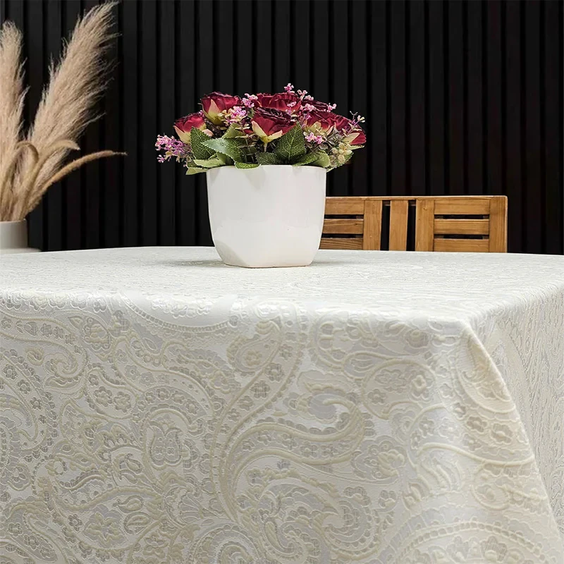 رومیزی رزین تاژ مدل بته جقه سایز 320x150 سانتی‌متر
