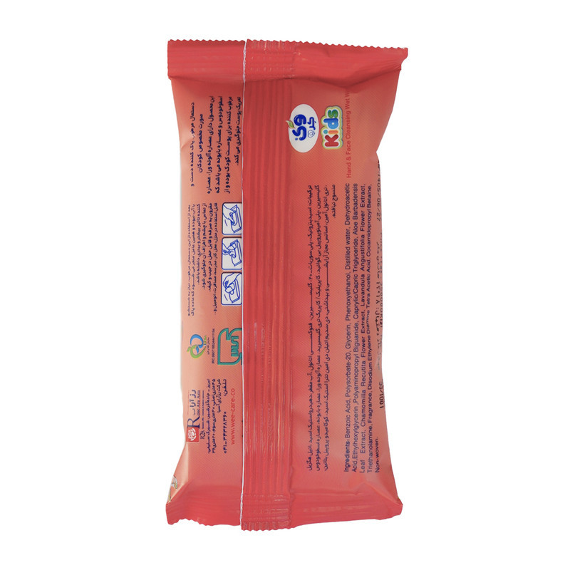 دستمال مرطوب کودک وی کر مدل جیبی Kids Wipes بسته 12 عددی