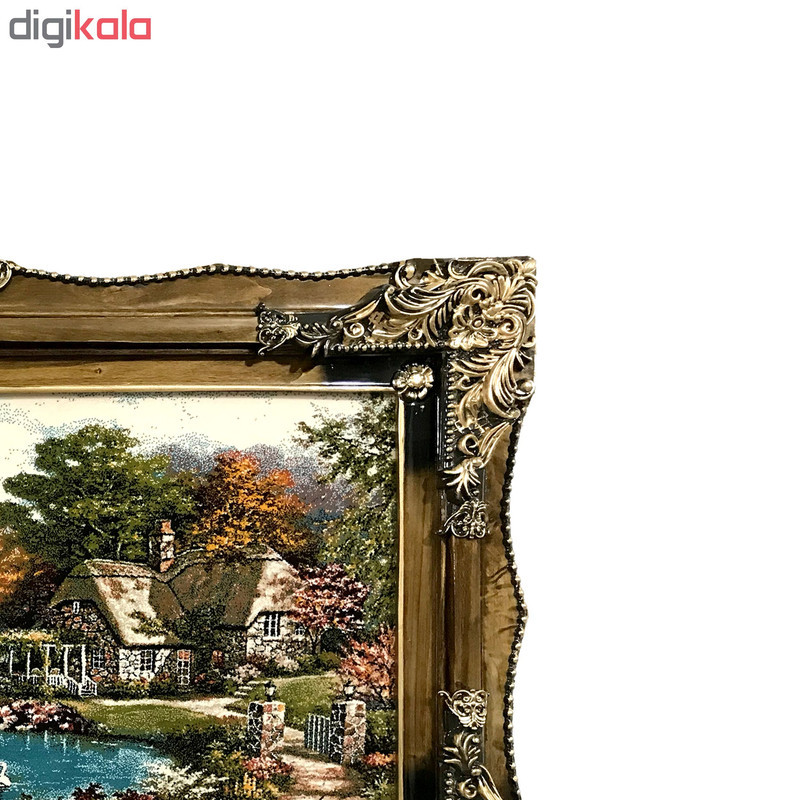 تابلو فرش ماشینی طرح دو کلبه کد ۷۰۵۱