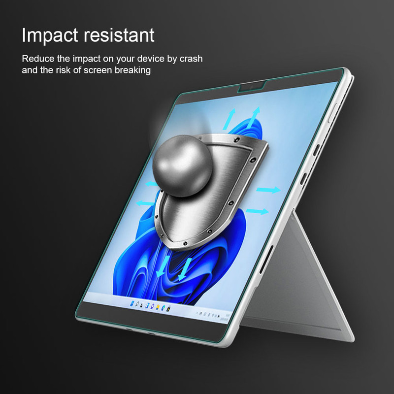 محافظ صفحه نمایش مدل tempered مناسب برای تبلت مایکروسافت Surface Pro 8910