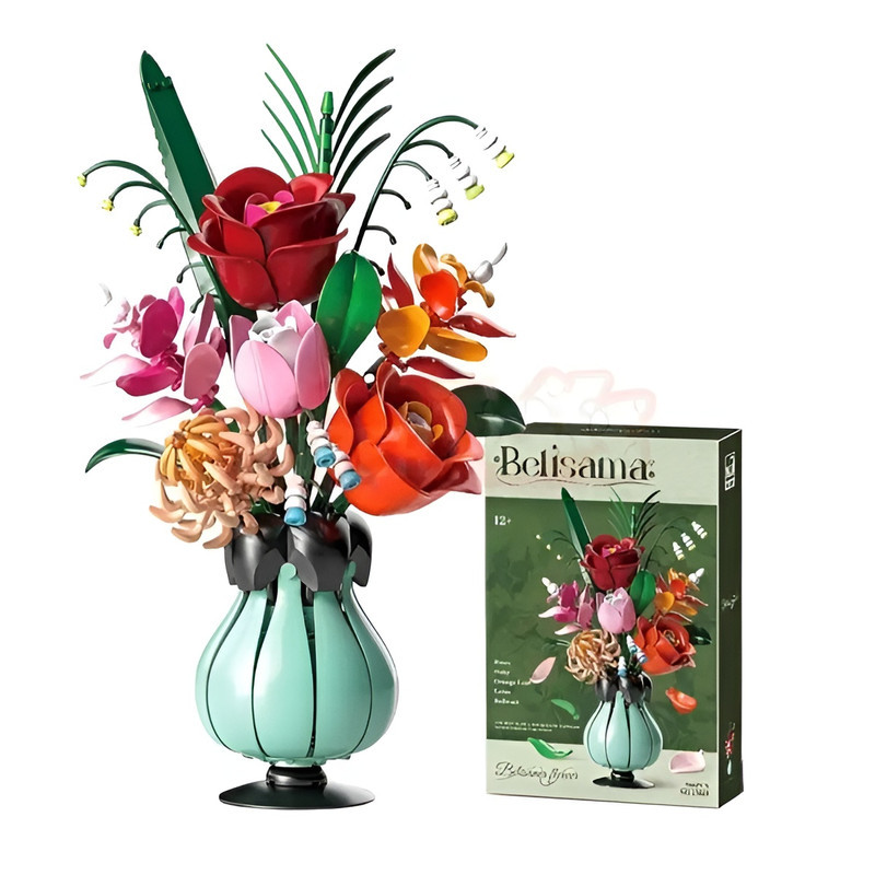 ساختنی 566 تکه مدل گلدان گل رز طرح BELISAMA FLOWER کد 13069