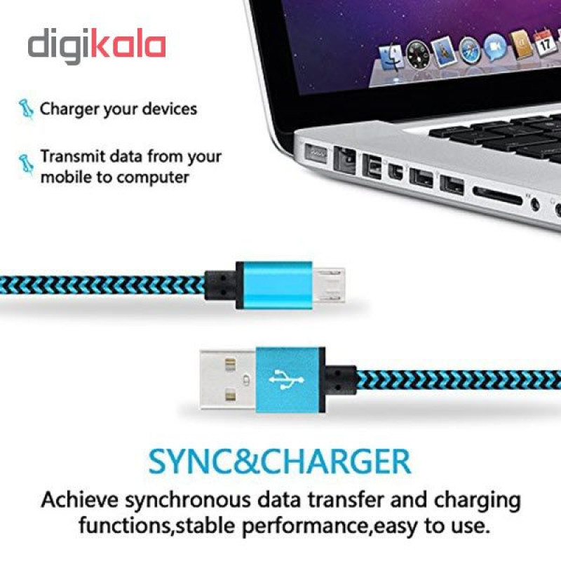 کابل شارژ، انتقال اطلاعات و تبدیل USB به MicroUSB المو مدل X-S-N طول 1 متر