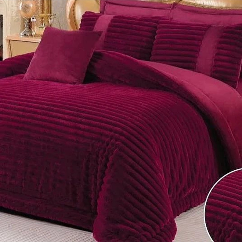 سرویس روتختی مدل مخمل ترک کرکره ای کد AJ 4236 دو نفره 8 تکه