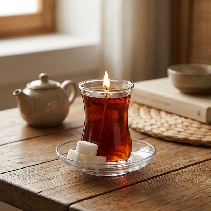 شمع طرح چای مدل کمر باریک