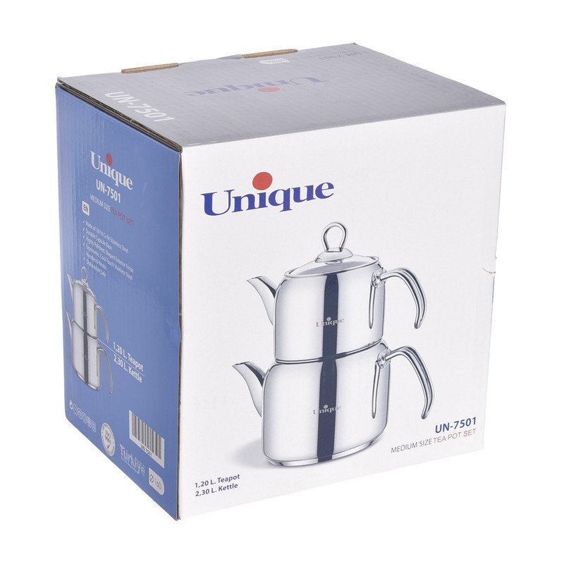 ست کتری و قوری یونیک کد 7501 گنجایش کتری 2.5 لیتر گنجایش قوری 1.2 لیتر