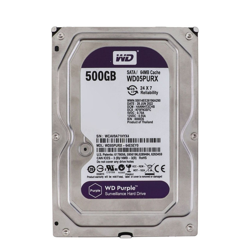 هارد دیسک اینترنال وسترن دیجیتال با رابط SATA مدل WD05PURZ ظرفیت 500 گیگابایت