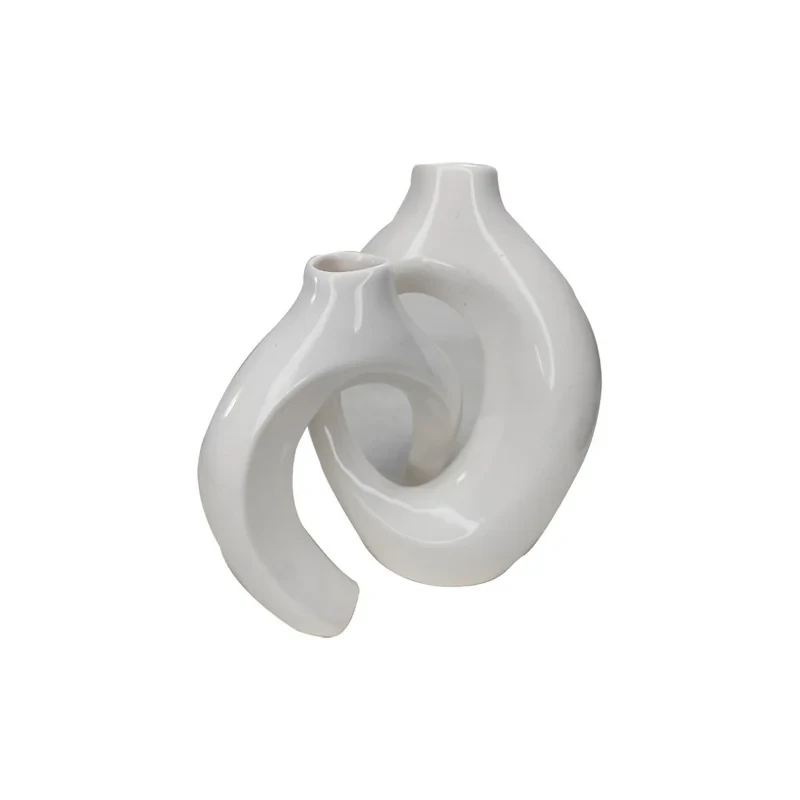 گلدان دکوری ست 2 عددی طرح مینیمال تو دلی، ابعاد گلدان بزرگ 19×13 سانتی‌متر، ابعاد گلدان کوچک 16×12 سانتی‌متر، وزن 689 گرم