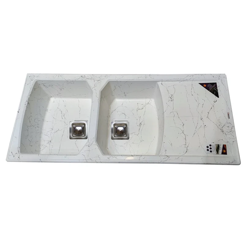 سینک ظرفشویی گرانیت توکار دو لگنه پارادایز مدل  Vincenzo-401-WBG