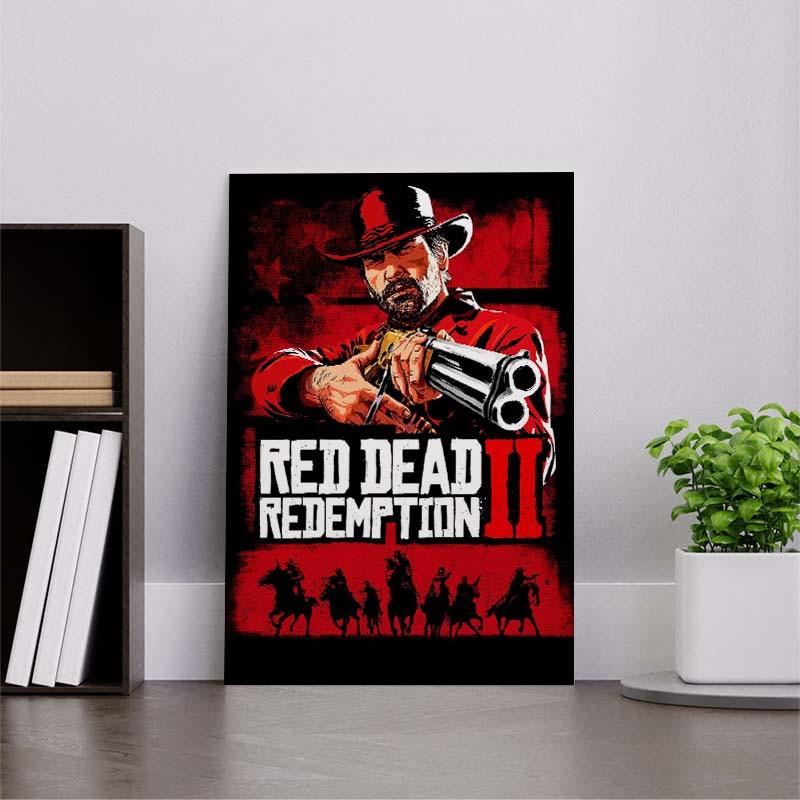 تابلو شاسي کارنيکا طرح رد دد Red Dead Redemption کد 89610 مجموعه 4 عددی