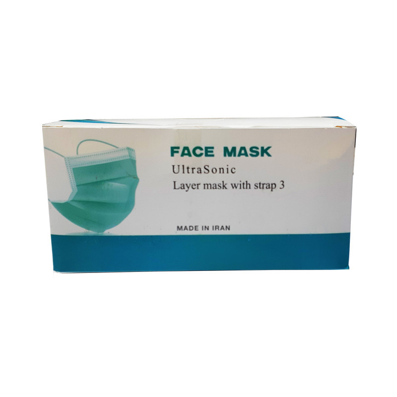 ماسک تنفسی مدل سه لایه کد SMS3STRAP بسته 50 عددی