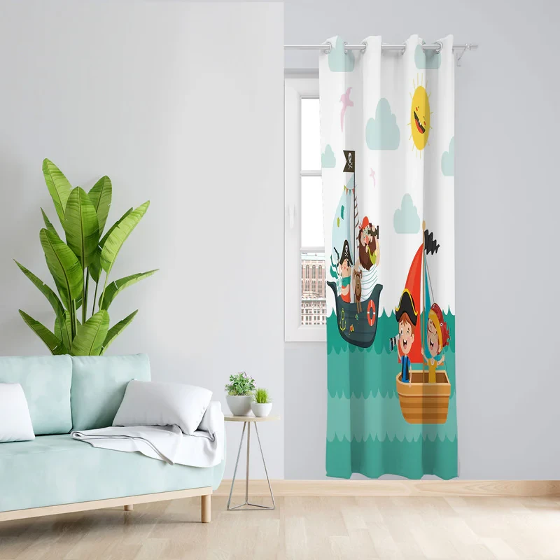 پرده مدل اتاق کودک مخمل پانچی کد 1186a سایز 140x280 سانتی متر
