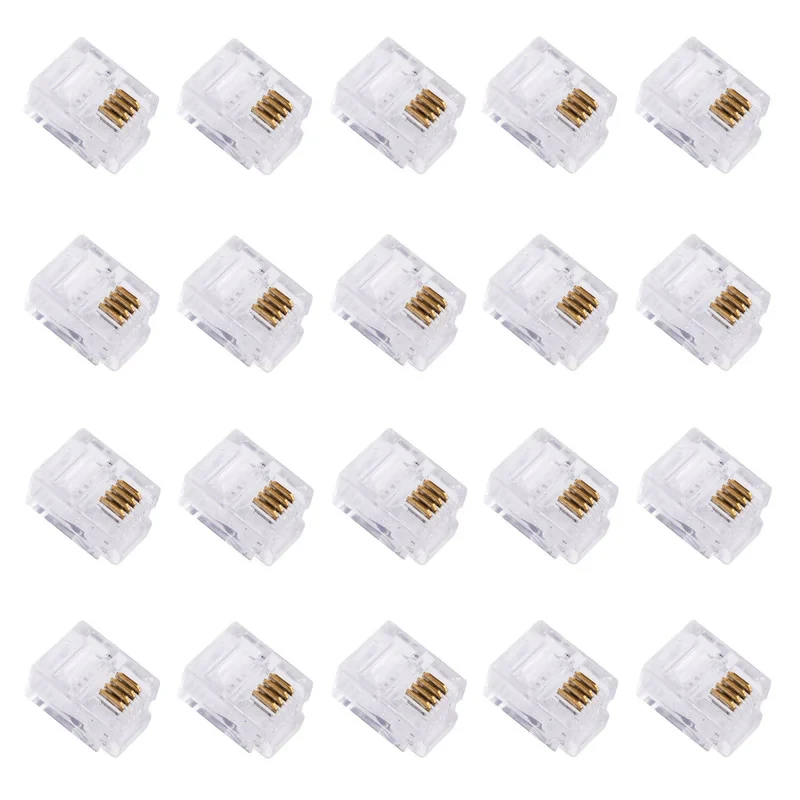 سوکت تلفن مدل TTS-RJ12-6P4C بسته 20 عددی
