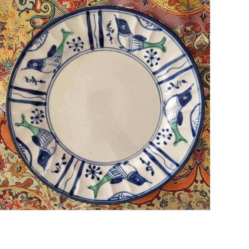 بشقاب چینی میبد مروارید مدل مرغی ساده کد M