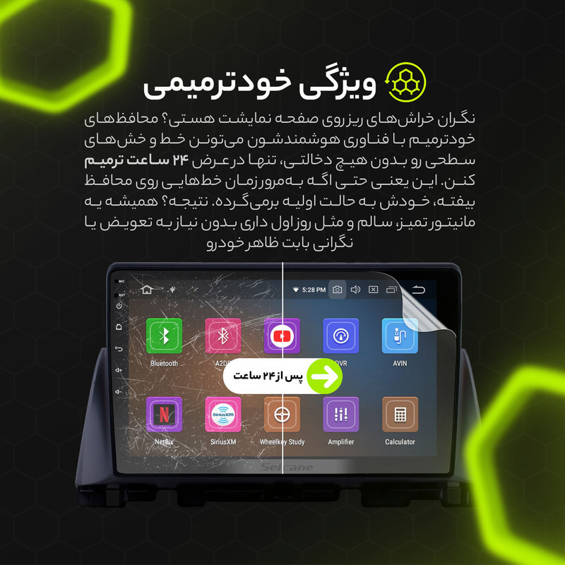 محافظ صفحه نمایش آنتی رفلکس مانیتور خودرو مولتی نانو مدل X-S1B مناسب برای لاماری ایما