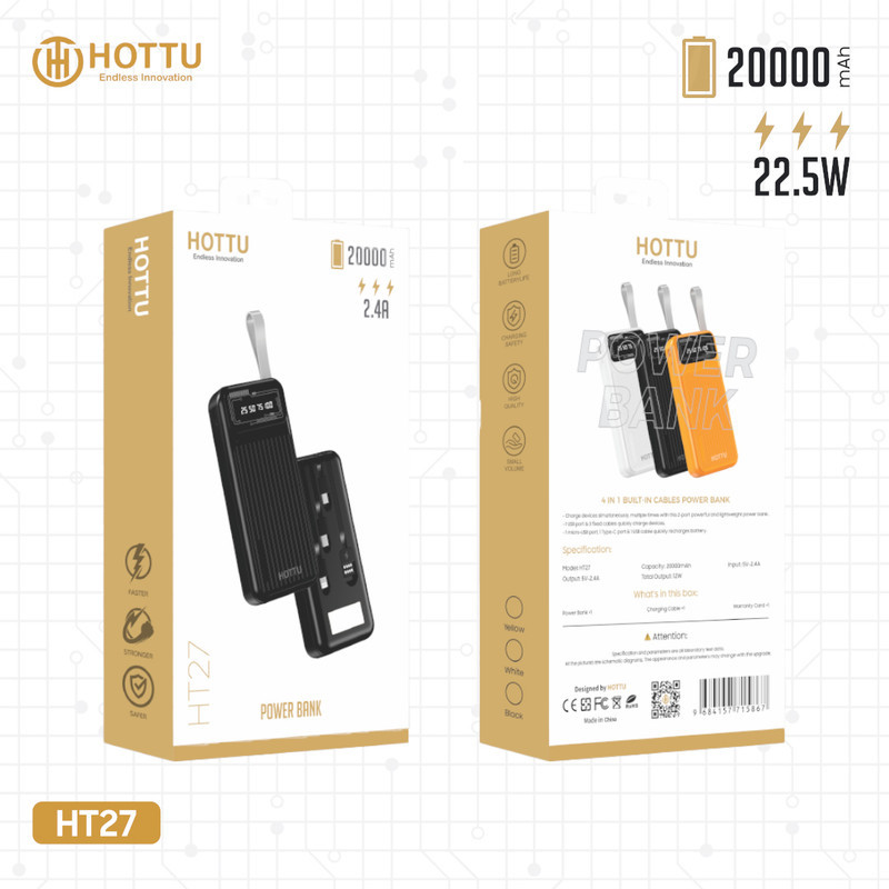 پاور بانک هوتو مدل HT27 ظرفیت 20000 میلی آمپر ساعت