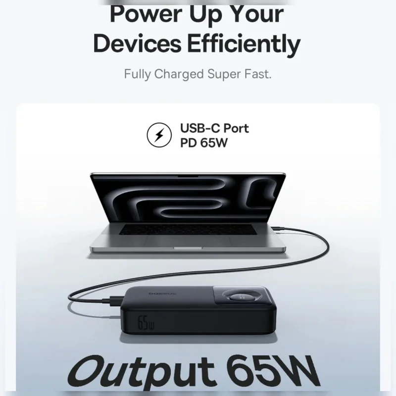 پاوربانک بیسوس مدل Free2Pull 65W ظرفیت 20000 میلی آمپر ساعت به همراه کابل USB-C