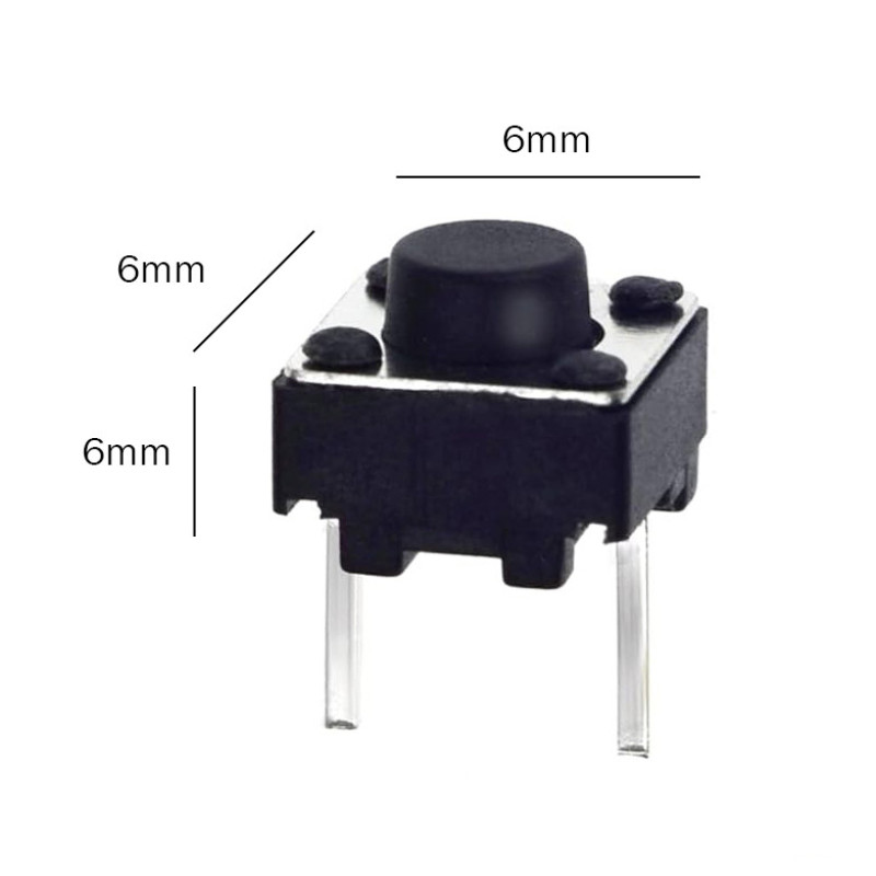 میکرو سوئیچ مدل Vertical-6×6×6-2P بسته 2 عددی