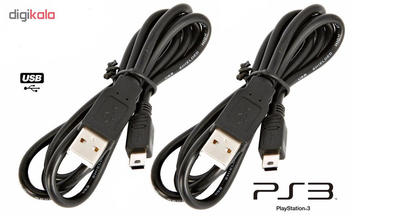 کابل USB مدل 80مناسب برای پلی استیشن 3 PS3 بسته 2 عددی