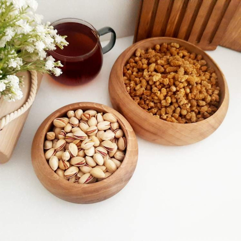 کاسه مدل چوبی طرح گردو کد 01