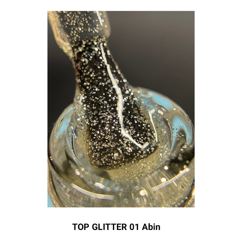 تاپ کت ناخن آبین مدل Glitter شماره 01