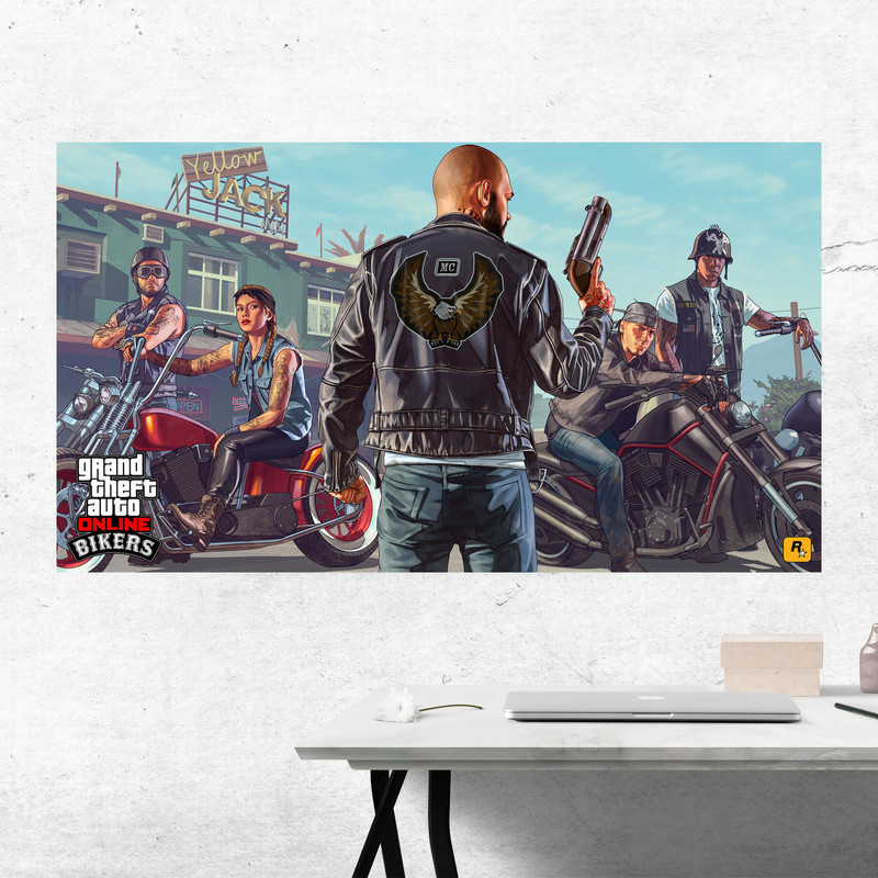 تابلو شاسی مدل گیمینگ game طرح پوستر بازی کامپیوتر ی محبوب جی تی ای GTA کد 1080