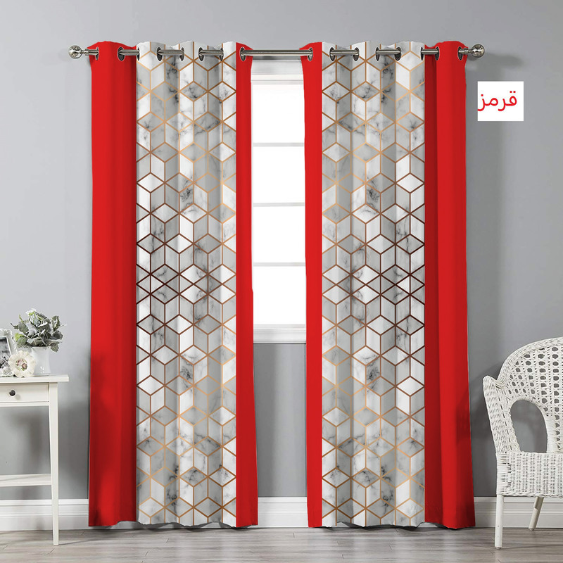 پرده نیروانا مدل pl2314  سایز 280x140 سانتی‌متر مجموعه 2 عددی