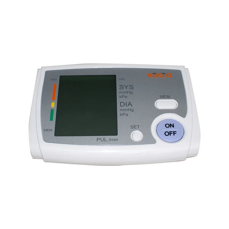 فشارسنج دیجیتال بازویی وکتو مدل PG-800B5-1S با تکنولوژی نوسان‌سنجی، مناسب بازو 22 تا 32 سانتی‌متر، منبع تغذیه برق و باتری، هشدار باتری ضعیف و اشتباه بستن بازوبند، همراه با آداپتور و کیف