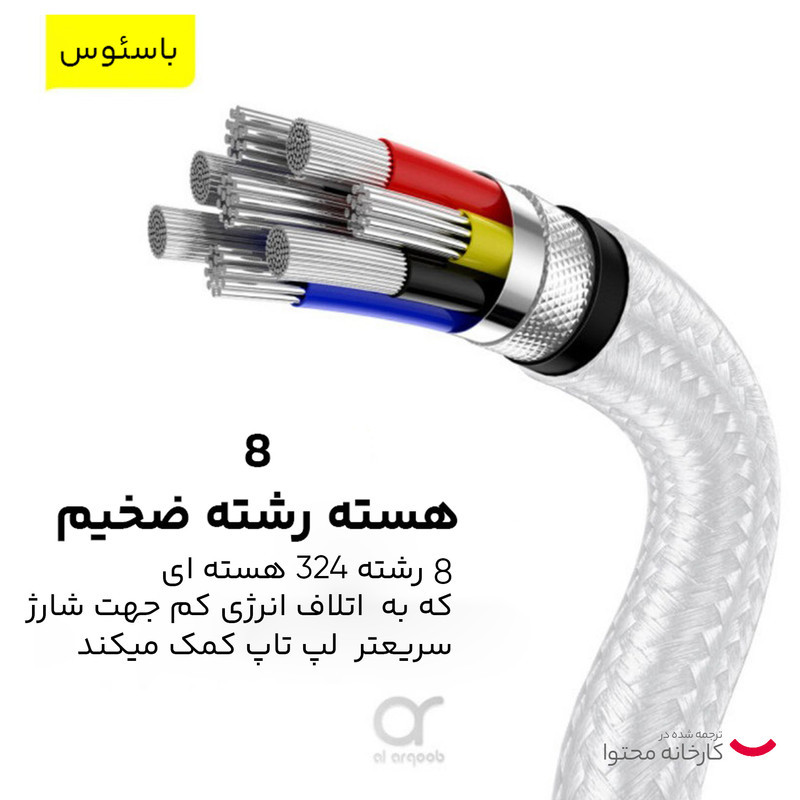 کابل تبدیل USB-C باسئوس مدل Metal Series 100W طول 2 متر