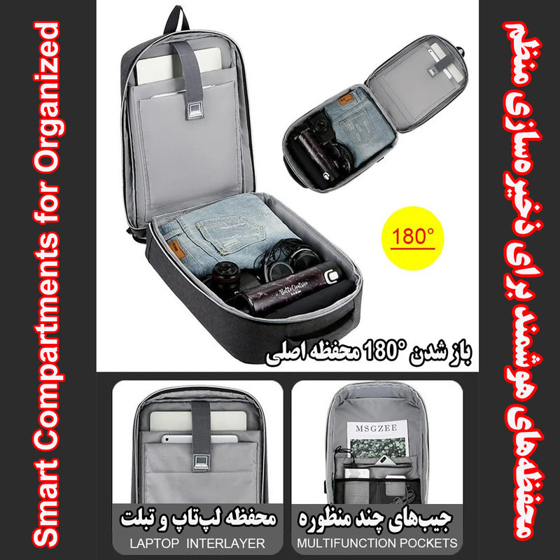 کوله پشتی لپ تاپ مدل 1818 مناسب برای لپ تاپ 14 تا 16 اینچ