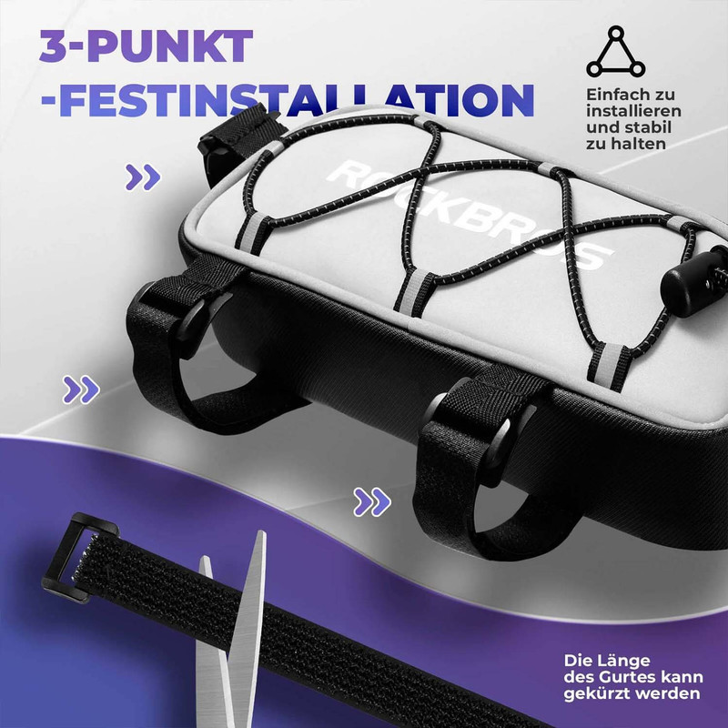 کیف تنه دوچرخه راک براس مدل FULL REFLECTIVE کد 2043