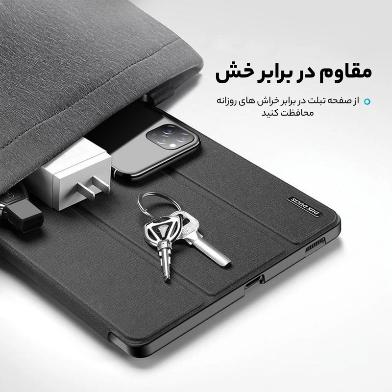 کیف کلاسوری دوکس دوکیس مدل Tri-Fold مناسب برای تبلت سامسونگ Galaxy Tab S6 Lite
