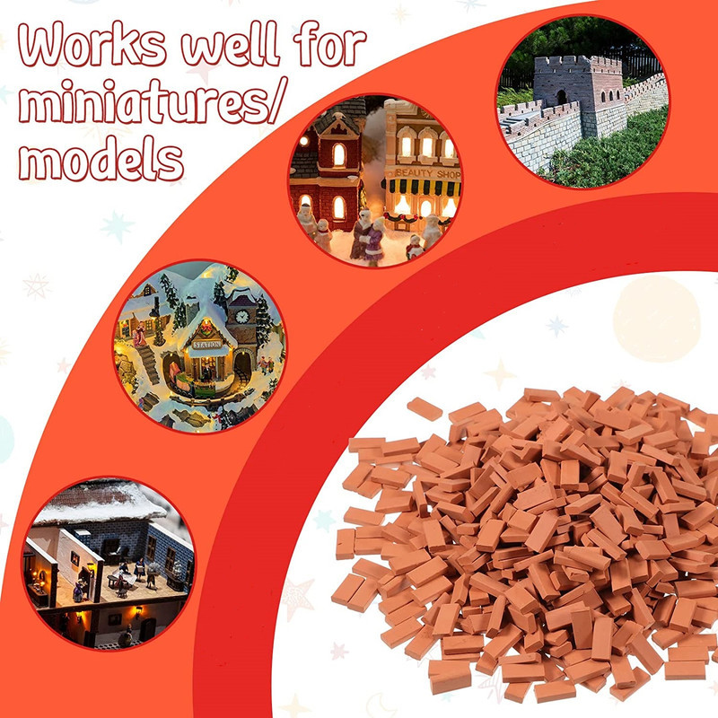 ساختنی مدل آجر مینیاتوری سرامیکی کد ceramic202 بسته 202 عددی