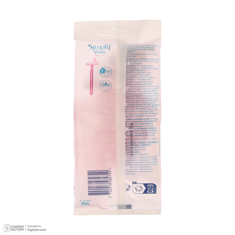 خود تراش ژیلت مدل SIMPLY Venus basic بسته 5 عددی