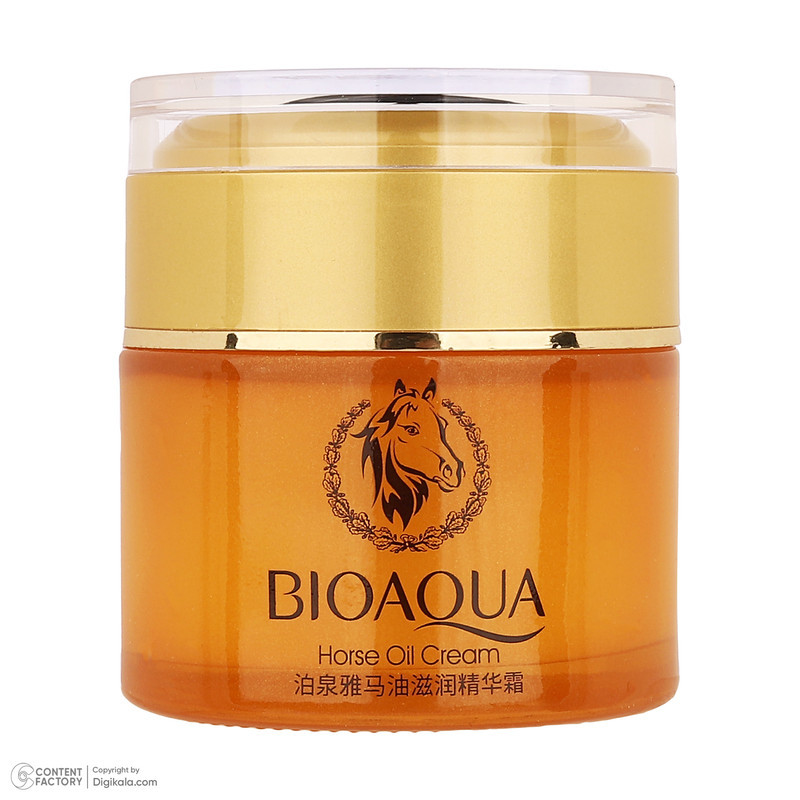 کرم مرطوب کننده صورت بی آکوا مدل Horse Oil مناسب برای انواع پوست وزن 50 گرم