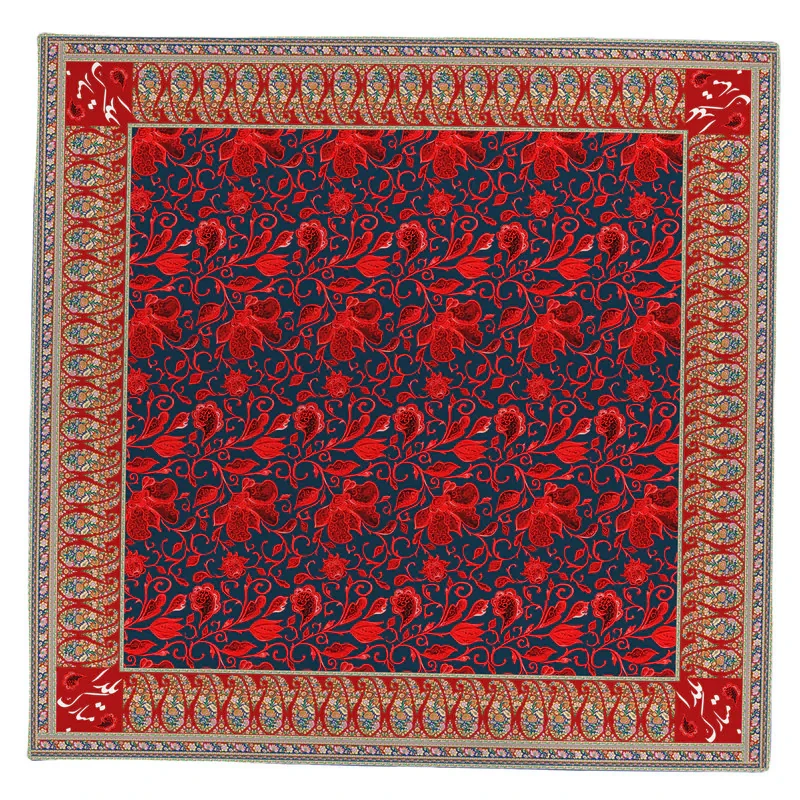 رومیزی طرح گل قرمز یلدا کد 9982