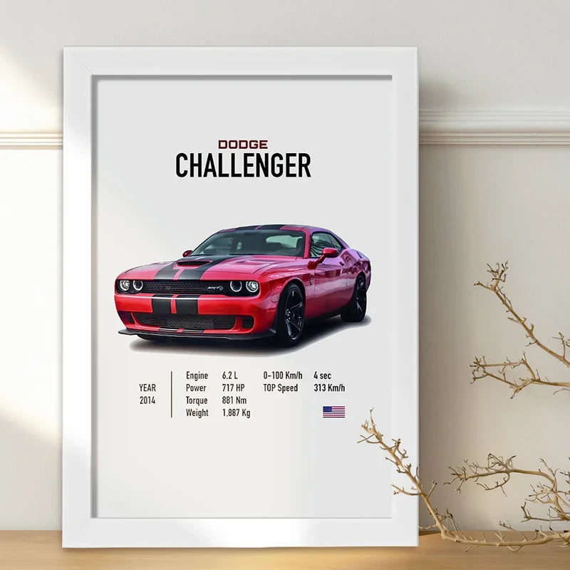 تابلو خندالو طرح داج (Dodge Challenger) کد F13482