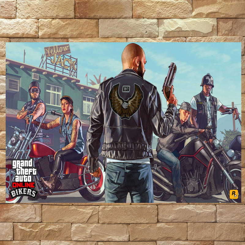 تابلو شاسی مدل گیمینگ game طرح پوستر بازی کامپیوتر ی محبوب جی تی ای GTA کد 1080