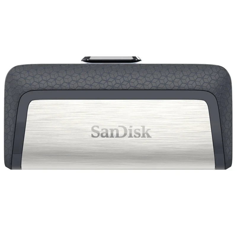 فلش‌مموری سن‌دیسک مدل Ultra Dual Drive USB Type-C ظرفیت 32 گیگابایت با دو درگاه USB3.1 و USB Type-C، سرعت انتقال تا 130 مگابایت بر ثانیه، قابلیت اتصال به گوشی و تبلت، طراحی جمع‌وجور و بدنه ترکیبی فلز و پلاستیک