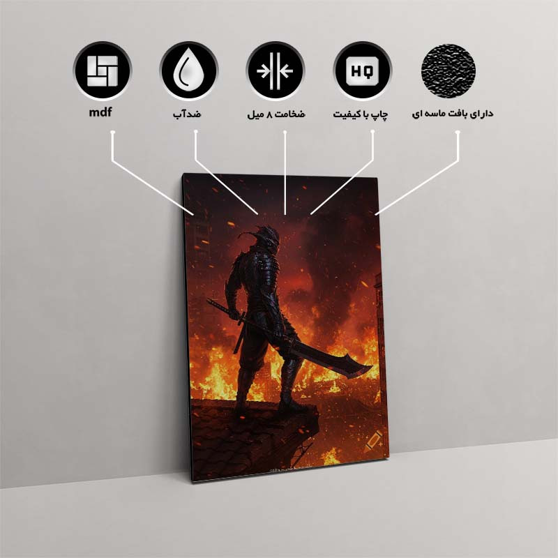 تابلو شاسي کارنيکا طرح دارک سولز Dark Souls کد 70861 مجموعه 4 عددی