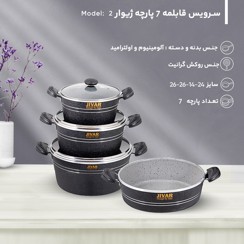 سرویس قابلمه 7 پارچه ژیوار کد 2