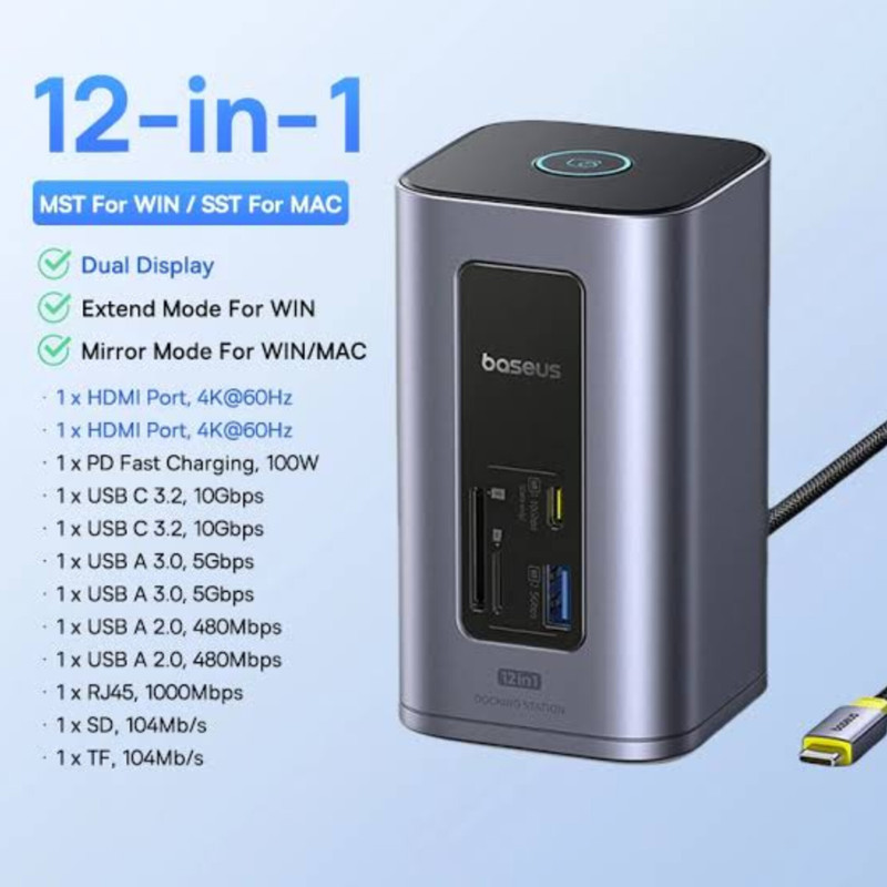 هاب 12 پورت USB-C بیسوس مدل BS-OH198