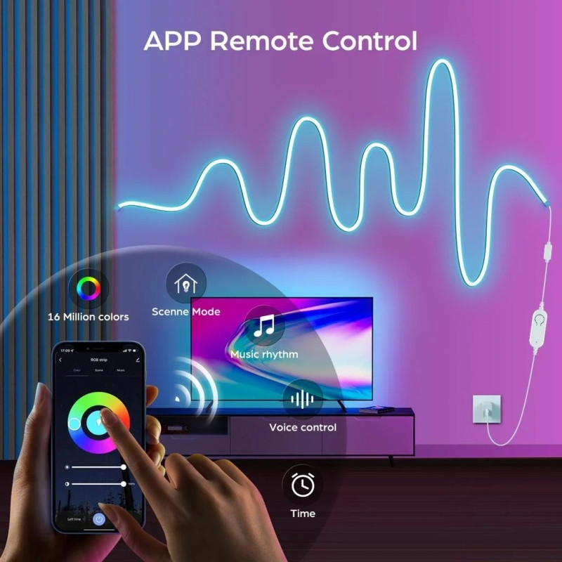 ریسه نئون فلکسی مدل IC-RGB طول 5 متر