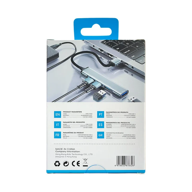هاب 4 پورت USB-C آزرا مدل UH09
