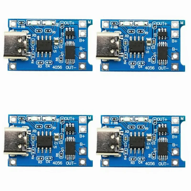 ماژول شارژر باتری مدل TP- 4056 Micro USB TypeC بسته 4 عددی