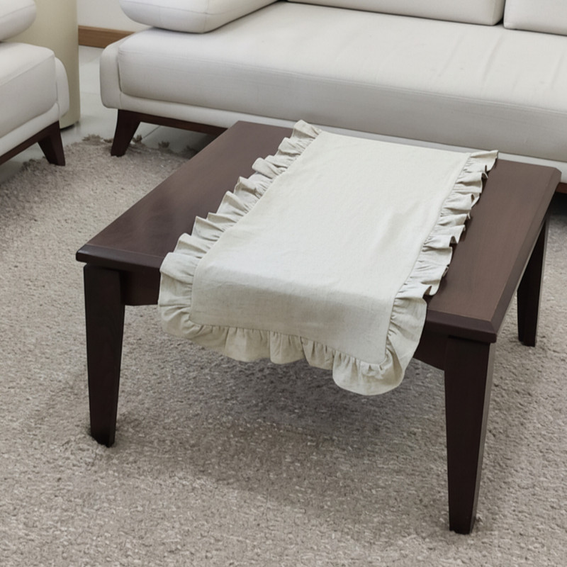 رانر مدل لینن نچرال دورچین سایز 120x48 سانتی‌متر