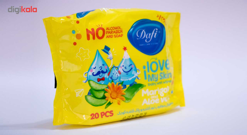 دستمال مرطوب کودک دافی مدل Sensitive بسته 20 عددی
